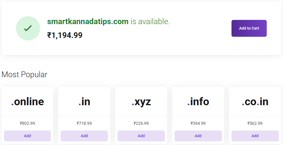 Search for Your Domain Name